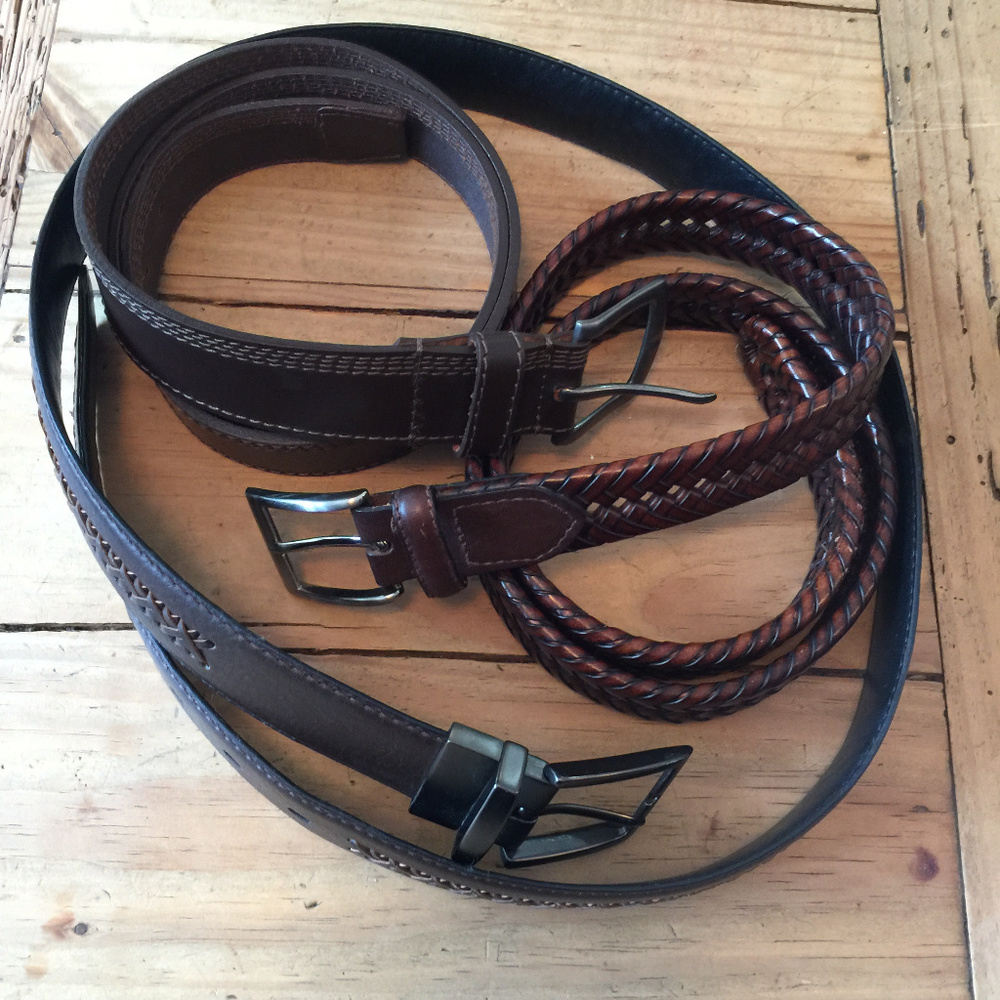 3 Leather Belts for Men 38/40 with one adjustable